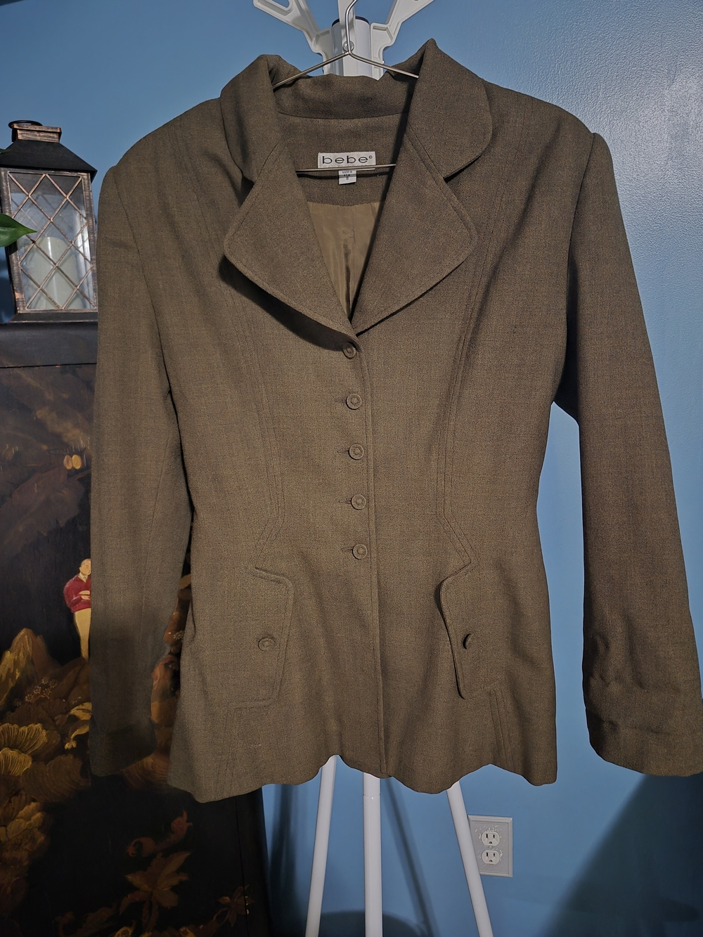 Vintage Bebe Blazer Olive Green Brown Sz. 8